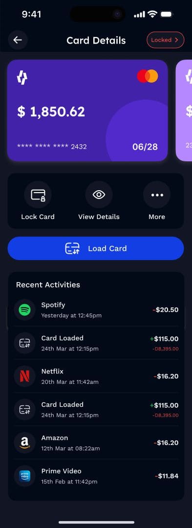 Card details