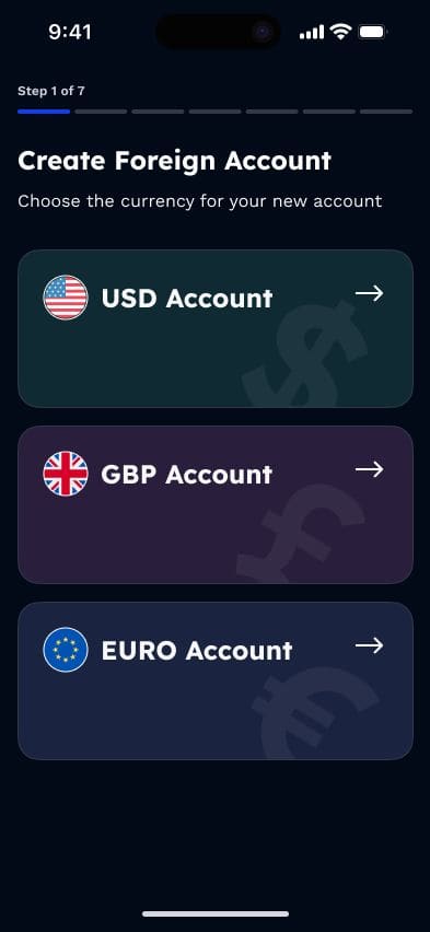 New currency account