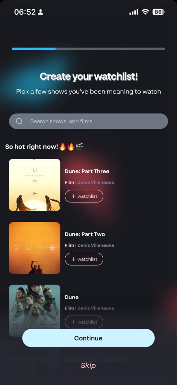 Create watchlist