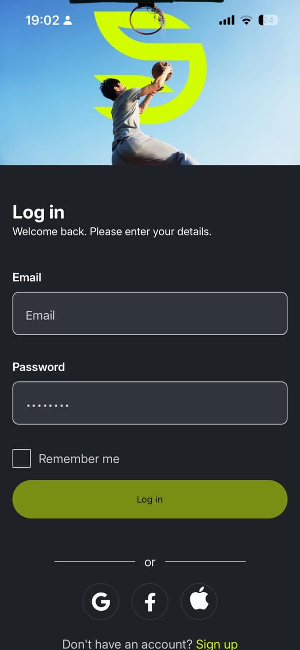 Log in